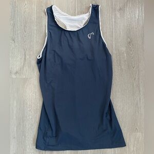 Athletic DNA Navy Blue Mesh Racerback Workout Tennis Tank size Medium